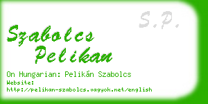 szabolcs pelikan business card